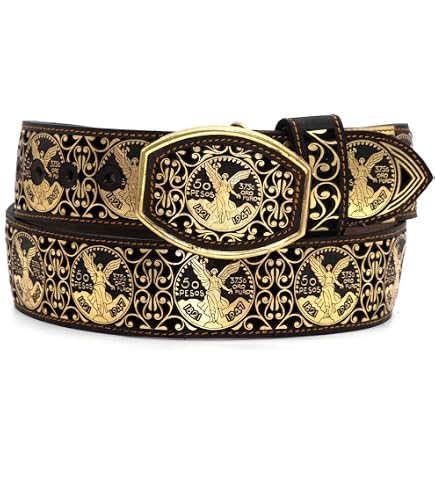 Men's Authentic Mexican Charro Belt Cinto Vaquero Lazer Cincelado